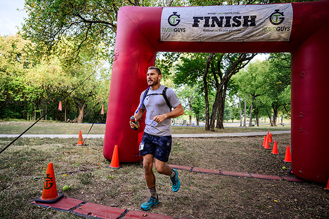 Huntter Hufferd finishing The Hawk&rsquo;s 100 miles. Photo by Kristi Mayo/Mile 90 Photography